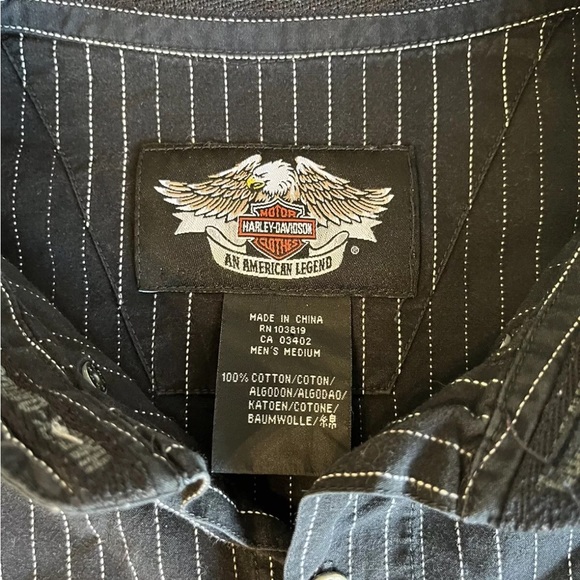 Harley-Davidson Striped Button-Up Shirt - Picture 2 of 4